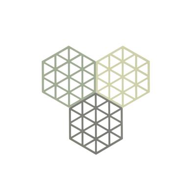 Triangles Tencere Altlığı 3Lü Çok Renkli 16x14x0,9 cm