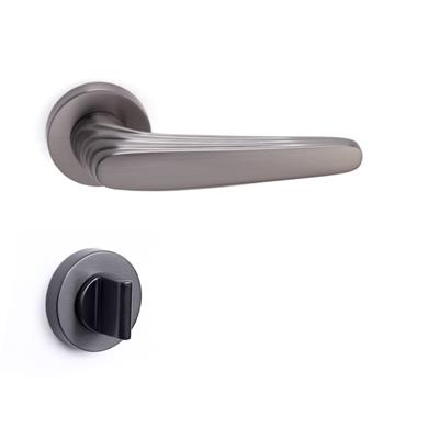 Trıton Rozetli Kapı Kolu Takımı Füme  Renk