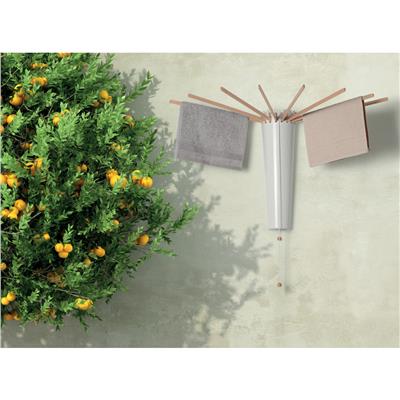 Tub8 Duvara Monte 8Li Çamaşır Kurutmalık Beyaz/Naturel Renk