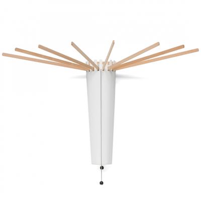 Tub8 Duvara Monte 8Li Çamaşır Kurutmalık Beyaz/Naturel Renk