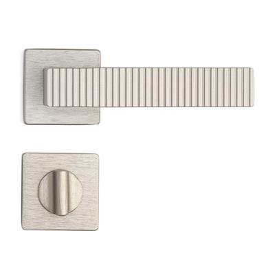 Tuna Rozetli Kapı Kolu Nikel Saten Renk