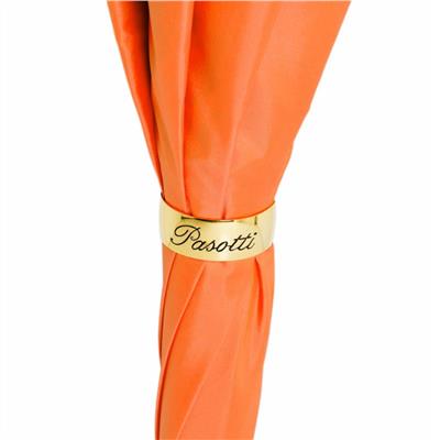 Çiçek Desenli Turuncu Asetat Saplı, Çift Katlı Kumaş Şemsiye 93 cm