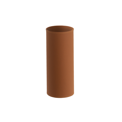 Tuvalet Fırçalığı Deri Kılıfı Terracotta Ø 8 cm