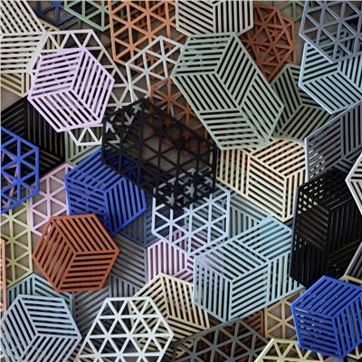 Üçgenler Sehpa Altı Çivit Mavisi 16x14x0.9 cm