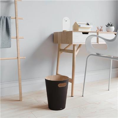 Umbra Woodrow Çöp Kovası 2 Galon (7,5 L) Kapasiteli - Siyah/Doğal