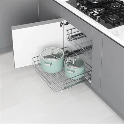 Unique Box Çift Açılım Gizli Raylı Bağımsız Çekmece Krom Renk