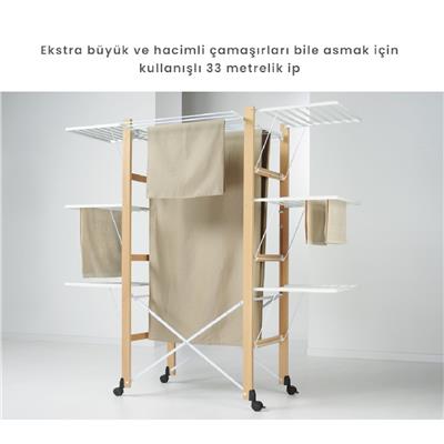 Ursus Katlanabilir Ahşap Çamaşır Kurutmalık Ceviz Rengi