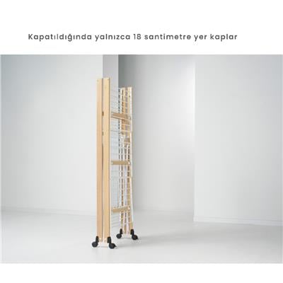 Ursus Katlanabilir Ahşap Çamaşır Kurutmalık Doğal Renk