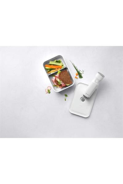 Vakumlu Yemek Kabı, M, Plastik, Beyaz