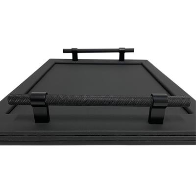 Valencia Deri Kaplı Tepsi – Siyah (28 × 40 cm)