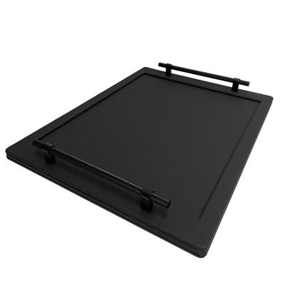 Valencia Deri Kaplı Tepsi – Siyah (38 × 50 cm)