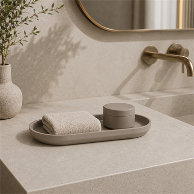 Vera Oval Banyo Tepsisi - Açık Gri