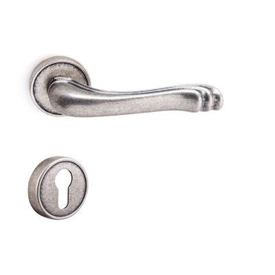 Vıctorıa Rozetli Kapı Kolu Takımı Antik Gümüş Renk