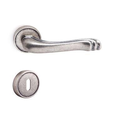 Vıctorıa Rozetli Kapı Kolu Takımı Antik Gümüş Renk