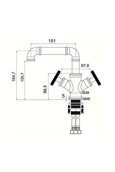 Vıctory Lavabo Bataryası - Siyah