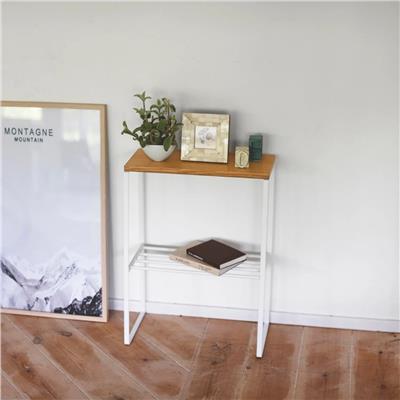 Yan Sehpa Çelik/Ahşap 56 cm Beyaz