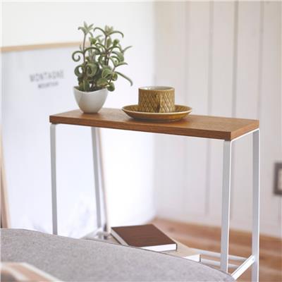 Yan Sehpa Çelik/Ahşap 56 cm Beyaz