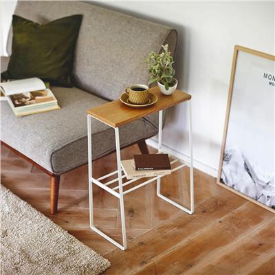 Yan Sehpa Çelik/Ahşap 56 cm Beyaz