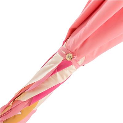 Swarovski® Kristal Saplı, Yapraklı Çift Kat Kumaşlı Pembe Şemsiye 93 cm