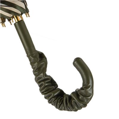 Dahlia Yeşil Deri Saplı Çift Kat Kumaş Şemsiye 93 cm