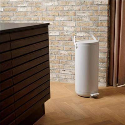 Yuvarlak Pedallı Çöp Kovası 35 L Sıcak Gri