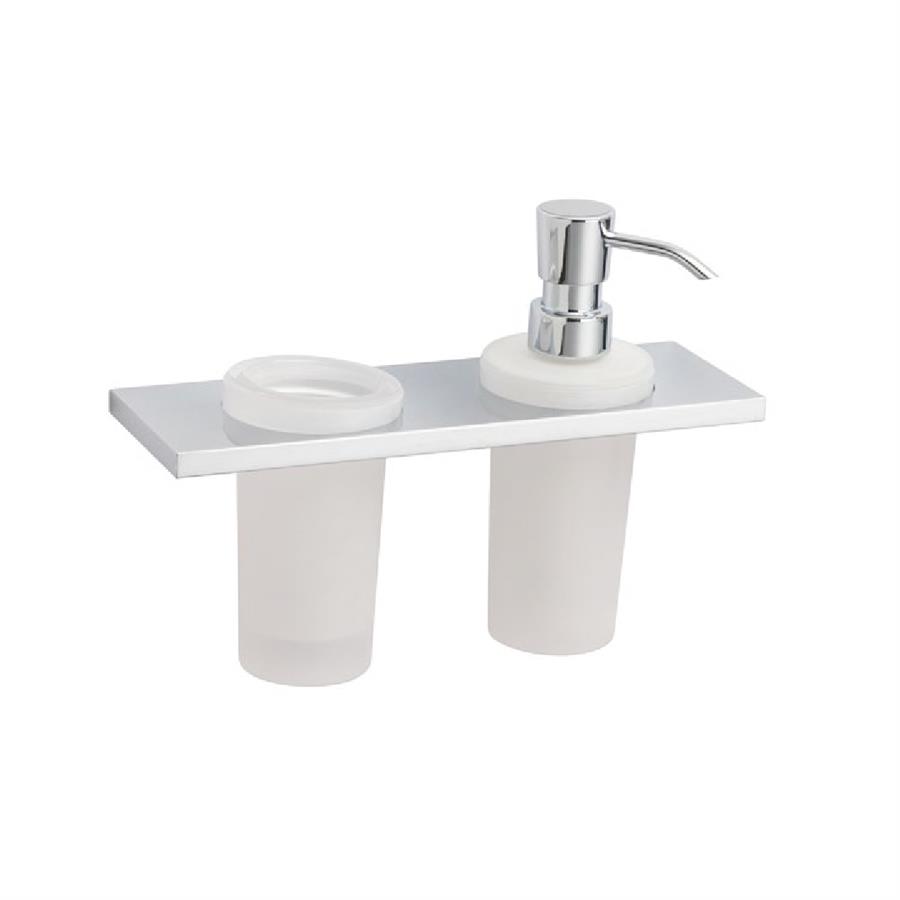 2'Li Set Plaın Sıvı Sabunluk-Diş Fırçalık Krom Renk 175X103X240 Mm