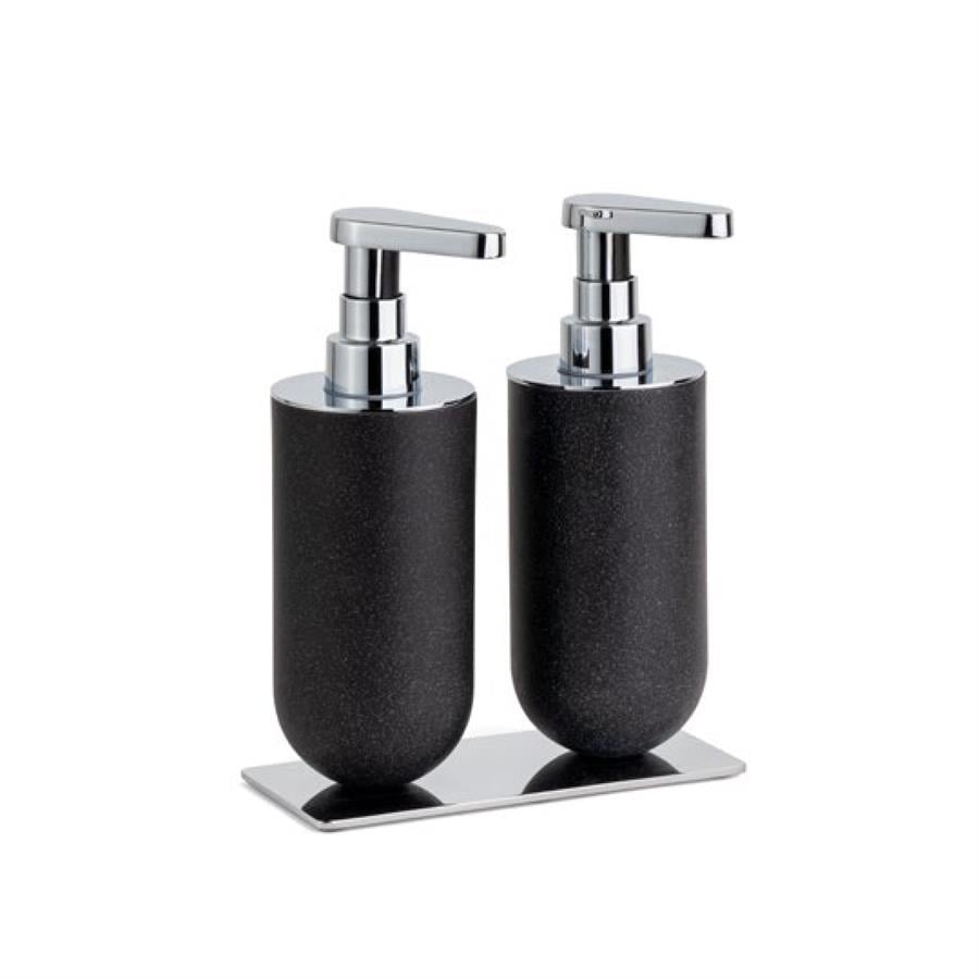 2'Li Sıvı Sabunluk Siyah/Krom Renk 208X87X170 Mm