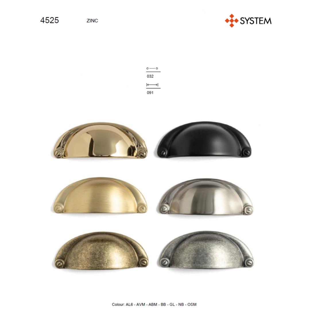 4525 Antik Rengi Tas Kulp 32 Mm | System | Tem Aksesuar