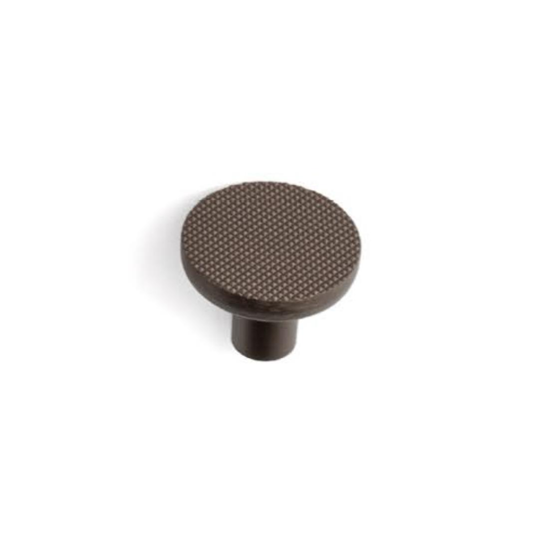 4722 Tek Delikli Tırtıklı Zamak Düğme Kulp Koyu Bronz Saten Renk Çap: 38 mm