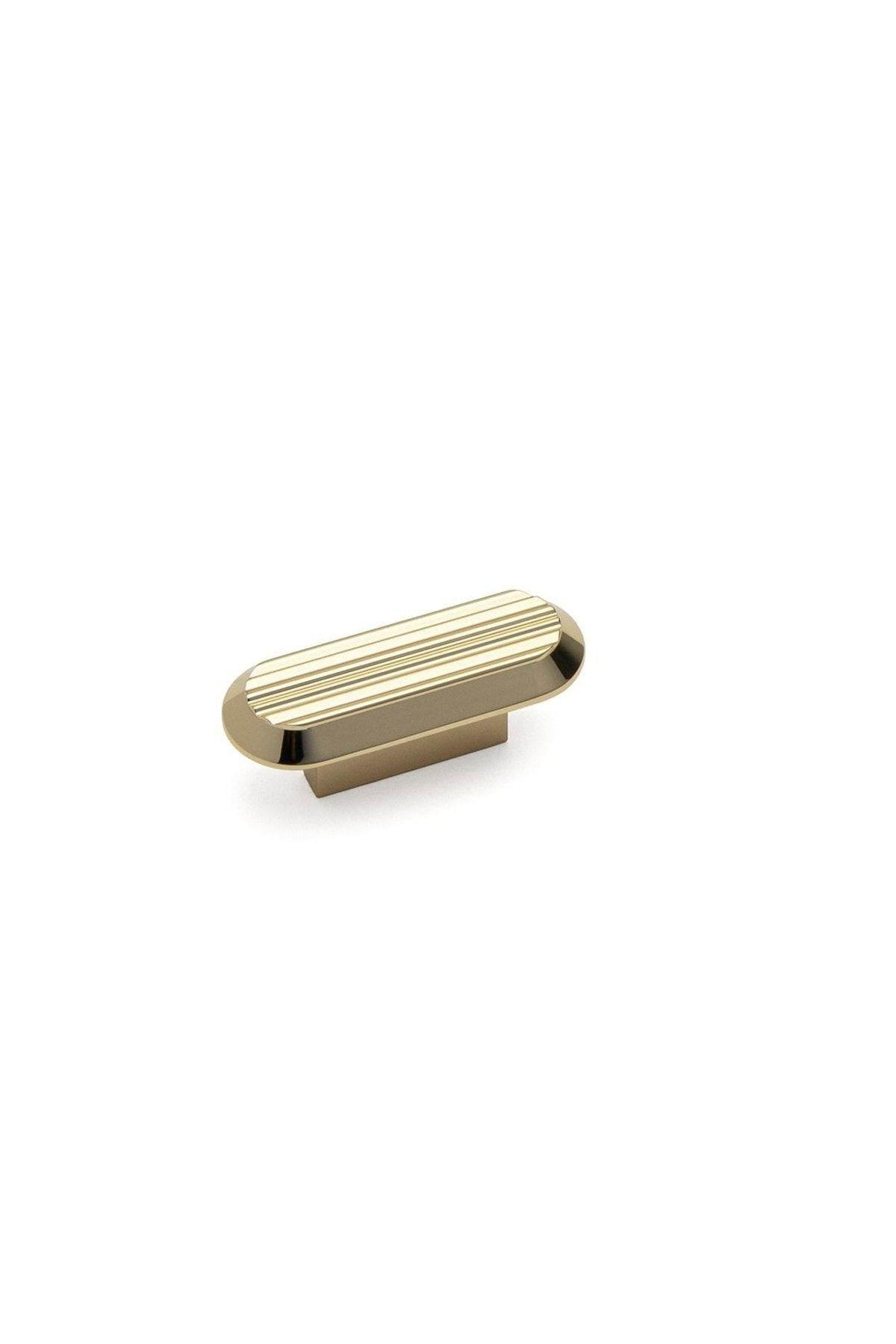 9006  LİNE-ÇİZGİLİ KULP TEK ADET 16 MM ALTIN RENGİ KLASİK KULP