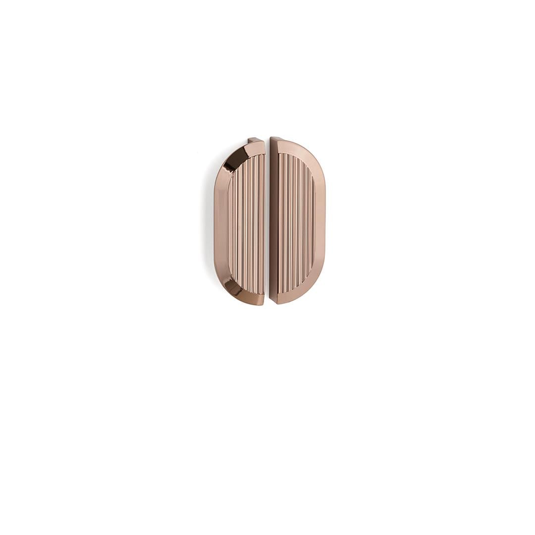 9064  Line-Çizgili Kulp Rose Renk Tek Adet