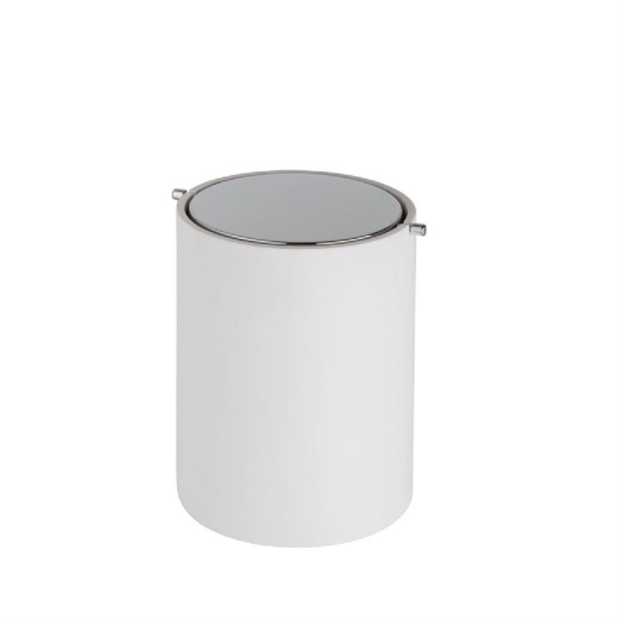 Banyo Çöp Kovası 4 L Beyaz/Krom Renk 252X185X185 Mm