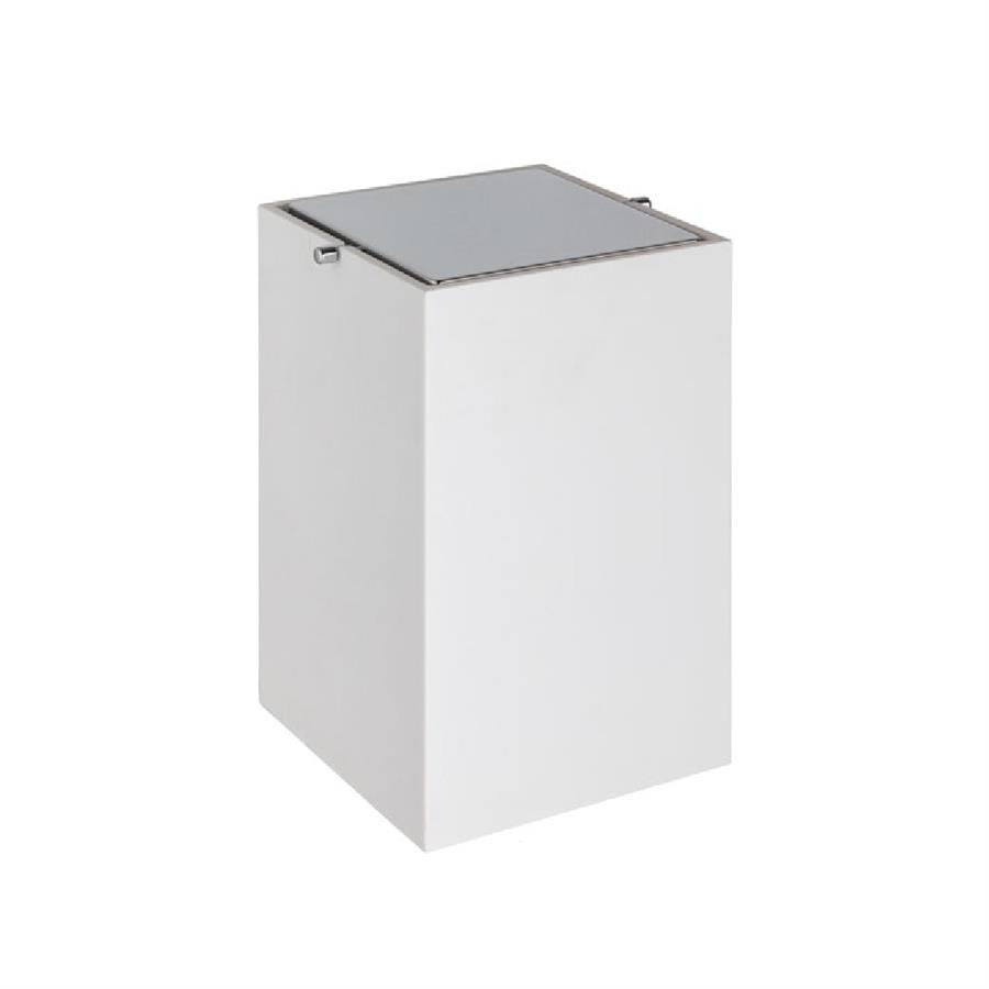 Banyo Çöp Kovası 4 L Beyaz/Krom Renk 300X186X186 Mm