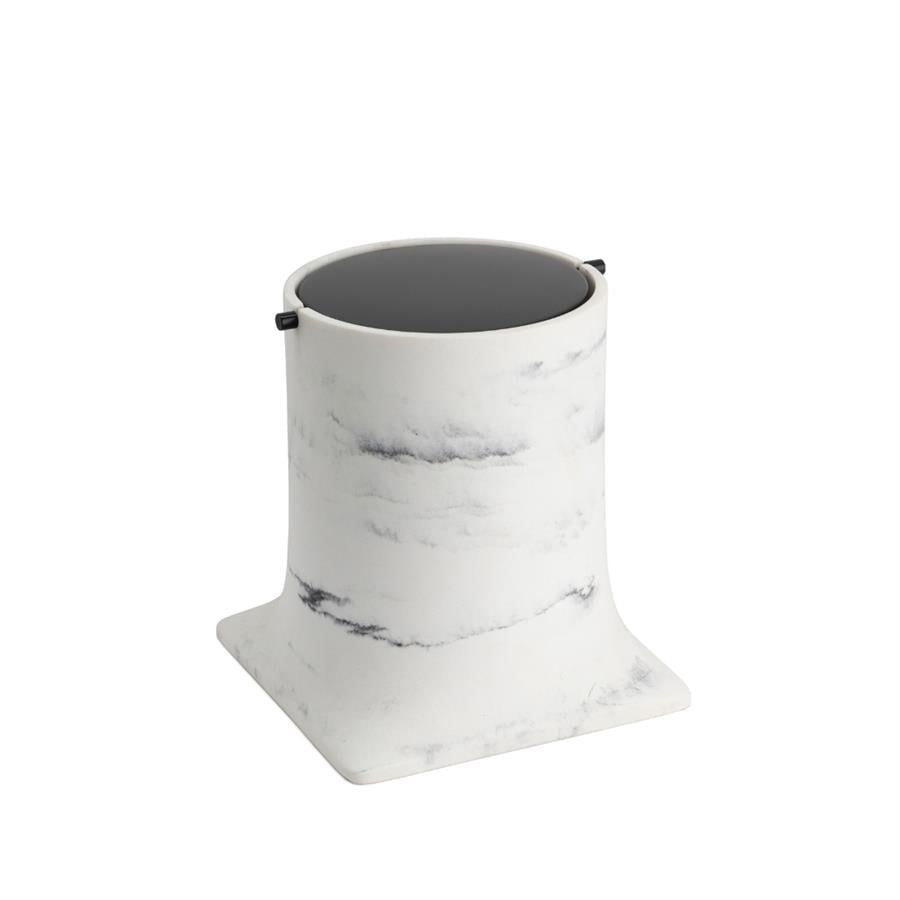 Banyo Çöp Kovası 4 L Mermer Desenli/Siyah 247X225X225 Mm