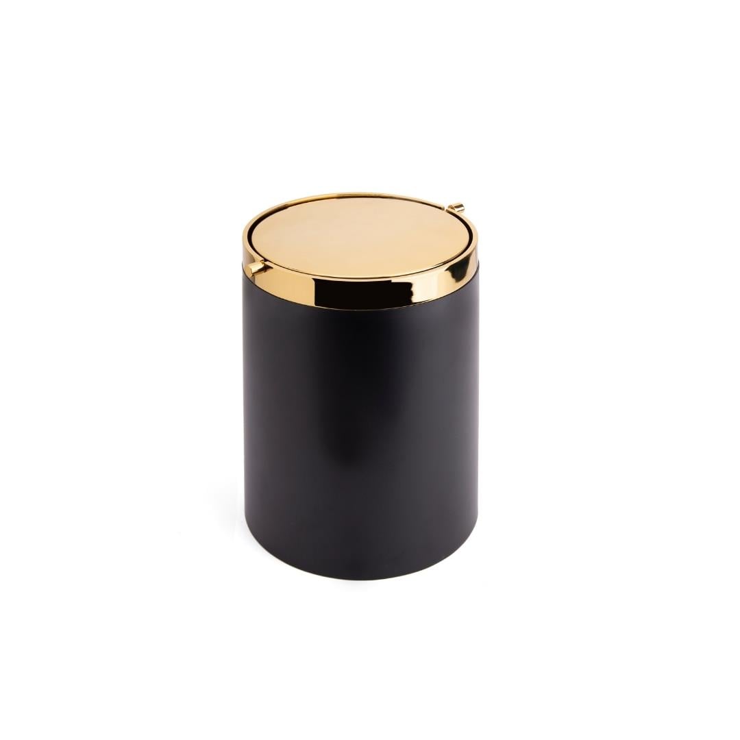 Banyo Çöp Kovası 4 L Siyah-Gold Renk