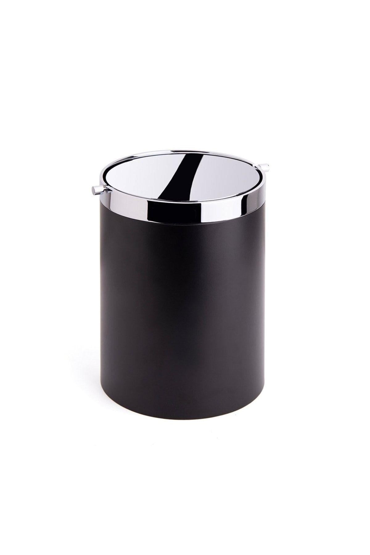 Banyo Çöp Kovası 4 L Siyah-Krom