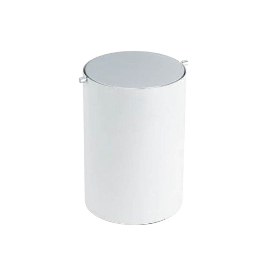 Banyo Çöp Kovası Beyaz | Krom 3 Lt