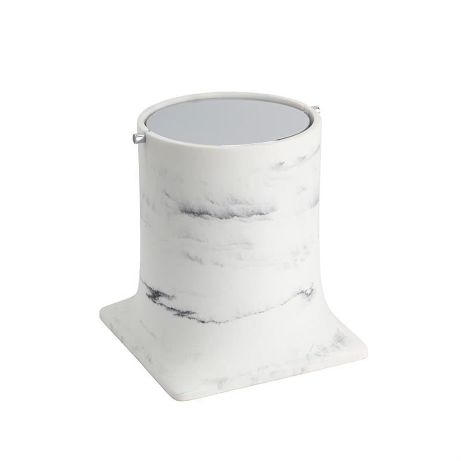 Banyo Çöp Kovasıı 4 L Mermer Desenli-Krom Renk 247X225X225 Mm