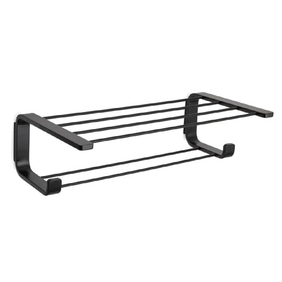 Banyo Havlu Rafı Siyah Renk 140X269X500 Mm