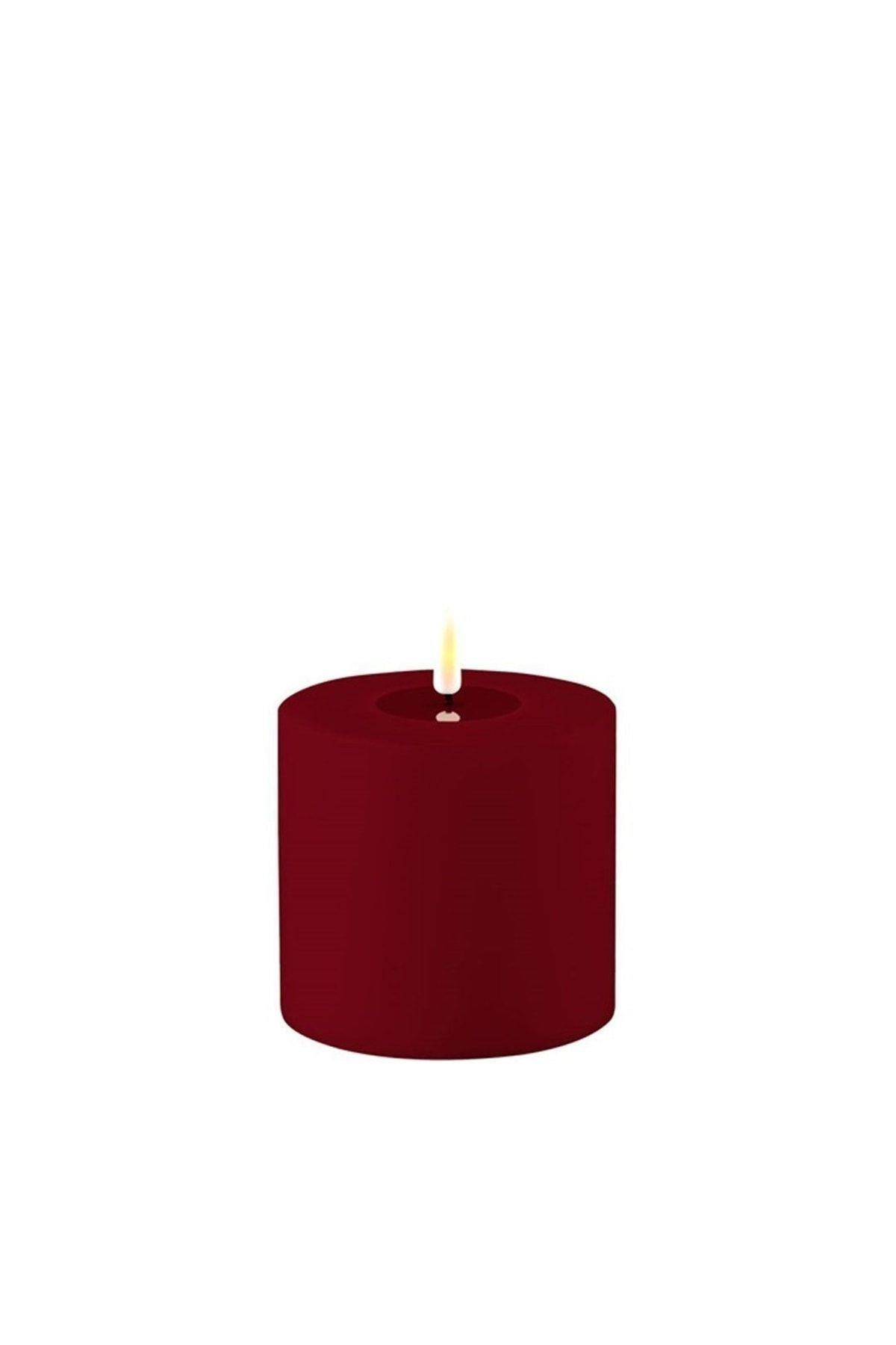 BORDO RENGİ LED DIŞ MEKAN MUM 10x10 cm - DE RF-UL-0042