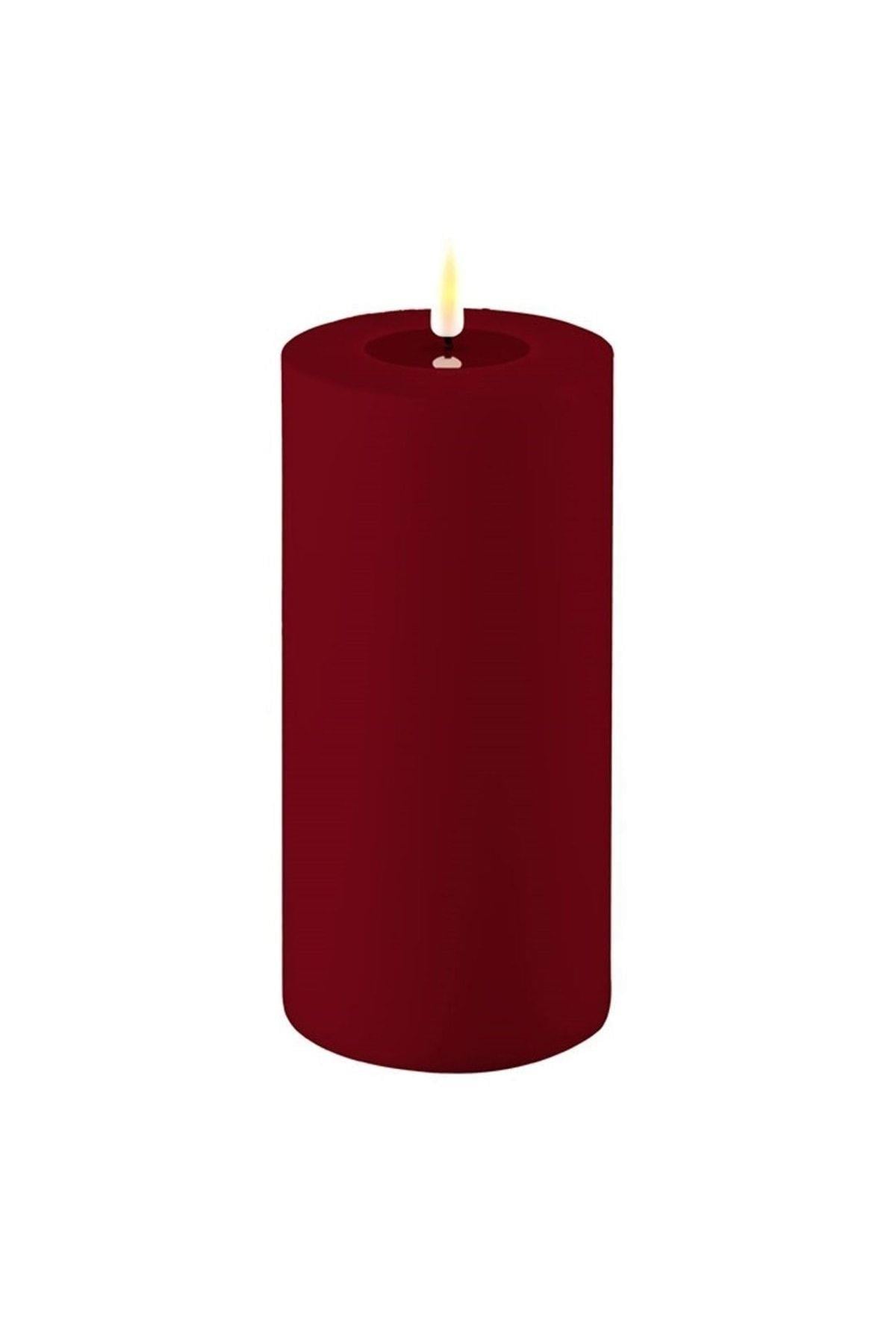 BORDO RENGİ LED DIŞ MEKAN MUM 10x20 cm - DE RF-UL-0044