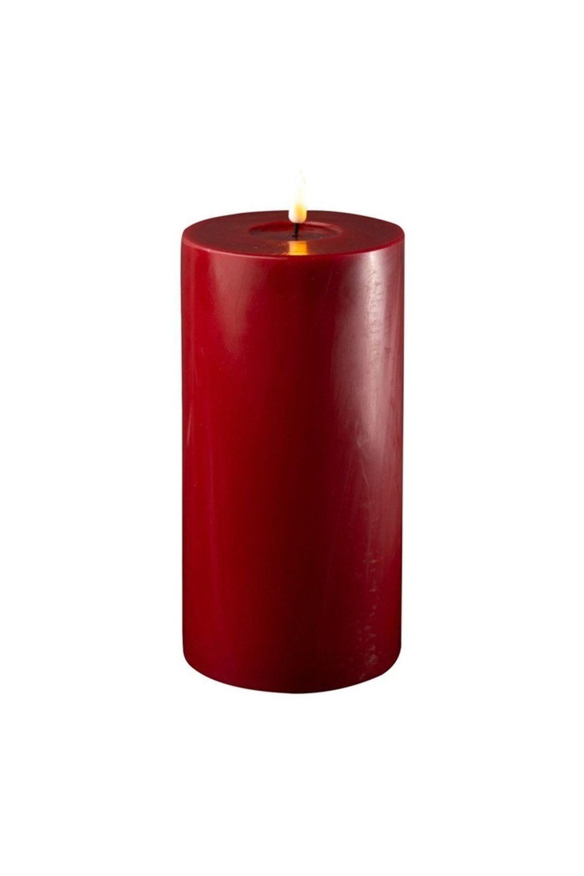 BORDO RENGİ LED MUM 10x20 cm - DE RF-0062