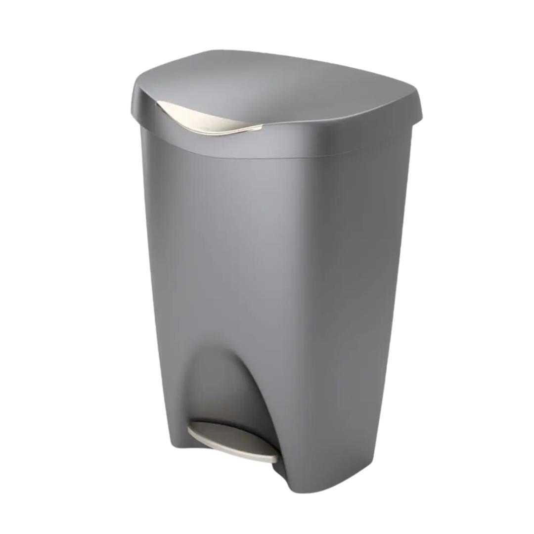 Brım Step Çöp Kovası Gri/Nikel Mat Kenarlı 50 Lt