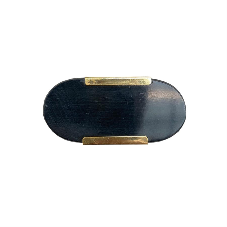 Çap 25Mm X 53Mm Siyah/Parlak Sarı Düğme Kulp / Doğal Taş