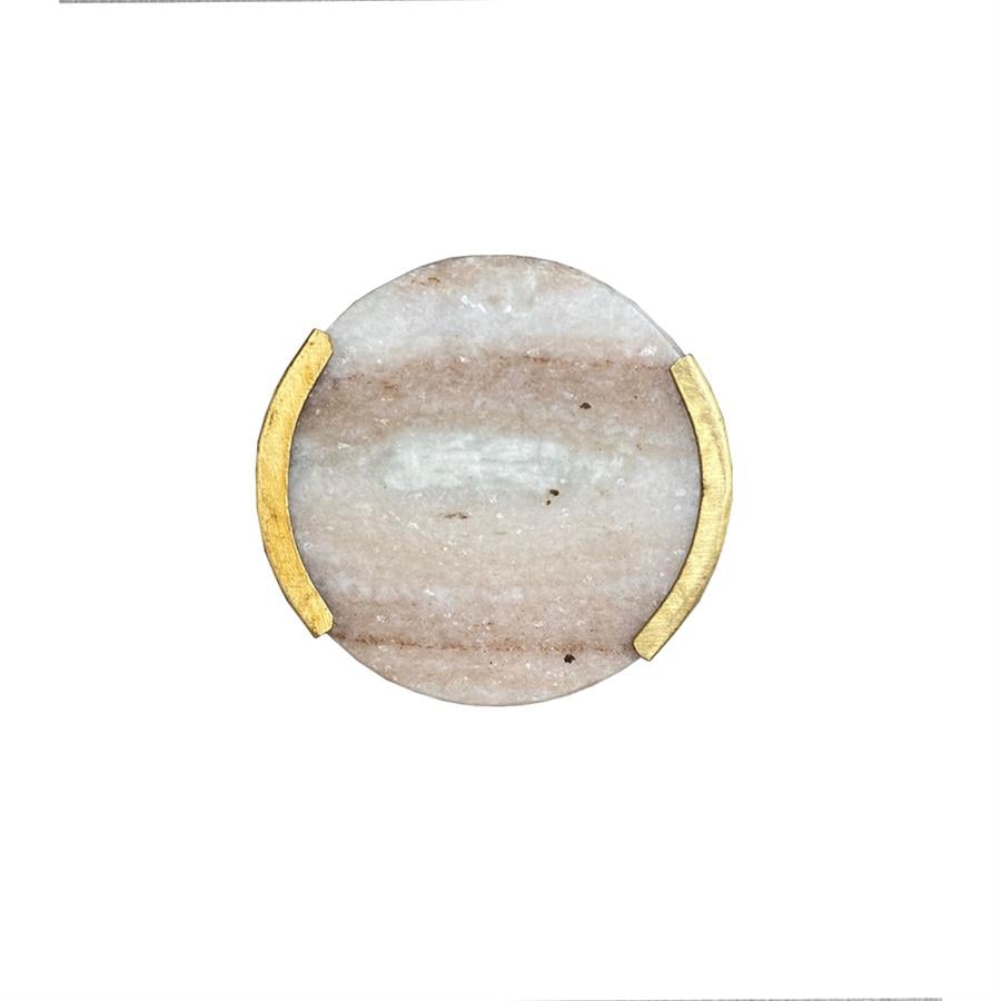Çap 38Mm Kum/Mat Sarı Düğme Kulp / Doğal Taş