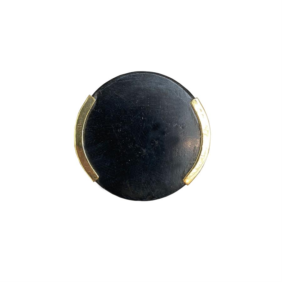 Çap 38Mm Siyah/Mat Sarı Düğme Kulp / Doğal Taş