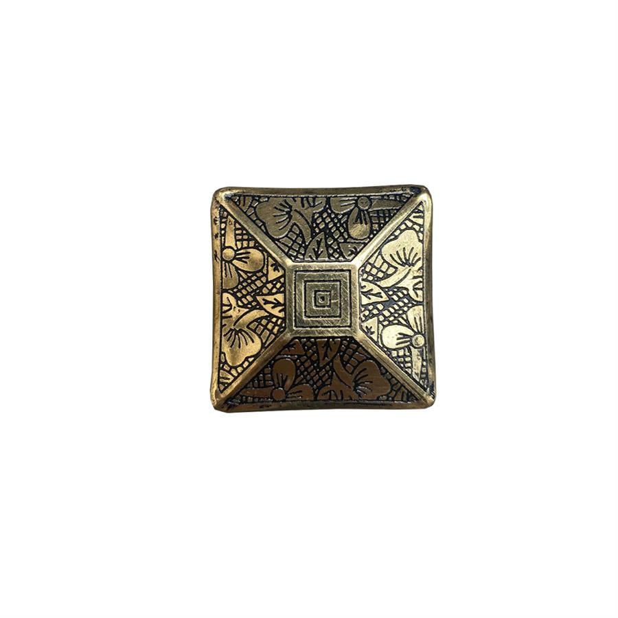 Çap 38Mm X 38Mm Sarı Düğme Kulp / Doğal Taş