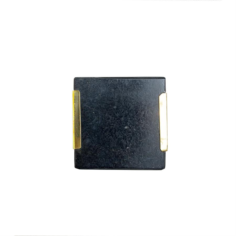 Çap 40Mm X 40Mm Siyah/Parlak Sarı Düğme Kulp / Doğal Taş