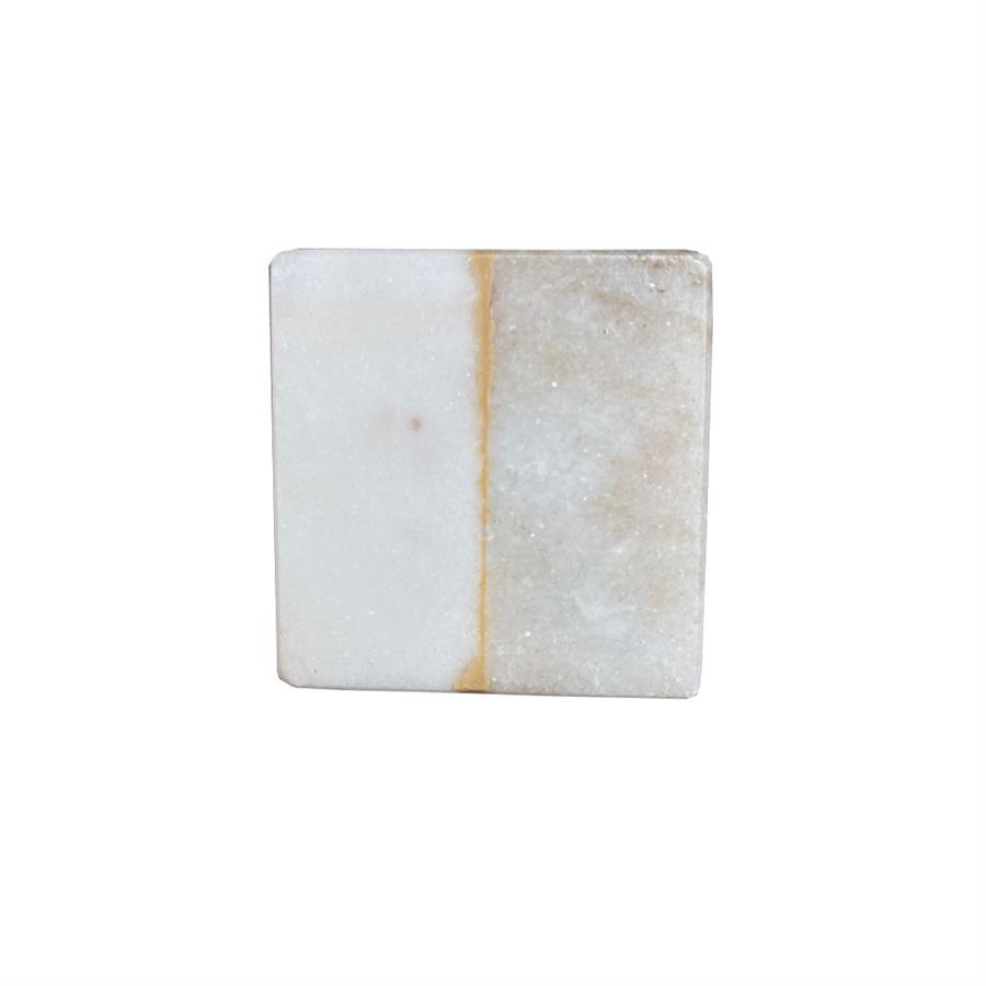 Çap 40Mmx40Mm Beyaz/Kum Düğme Kulp / Doğal Taş