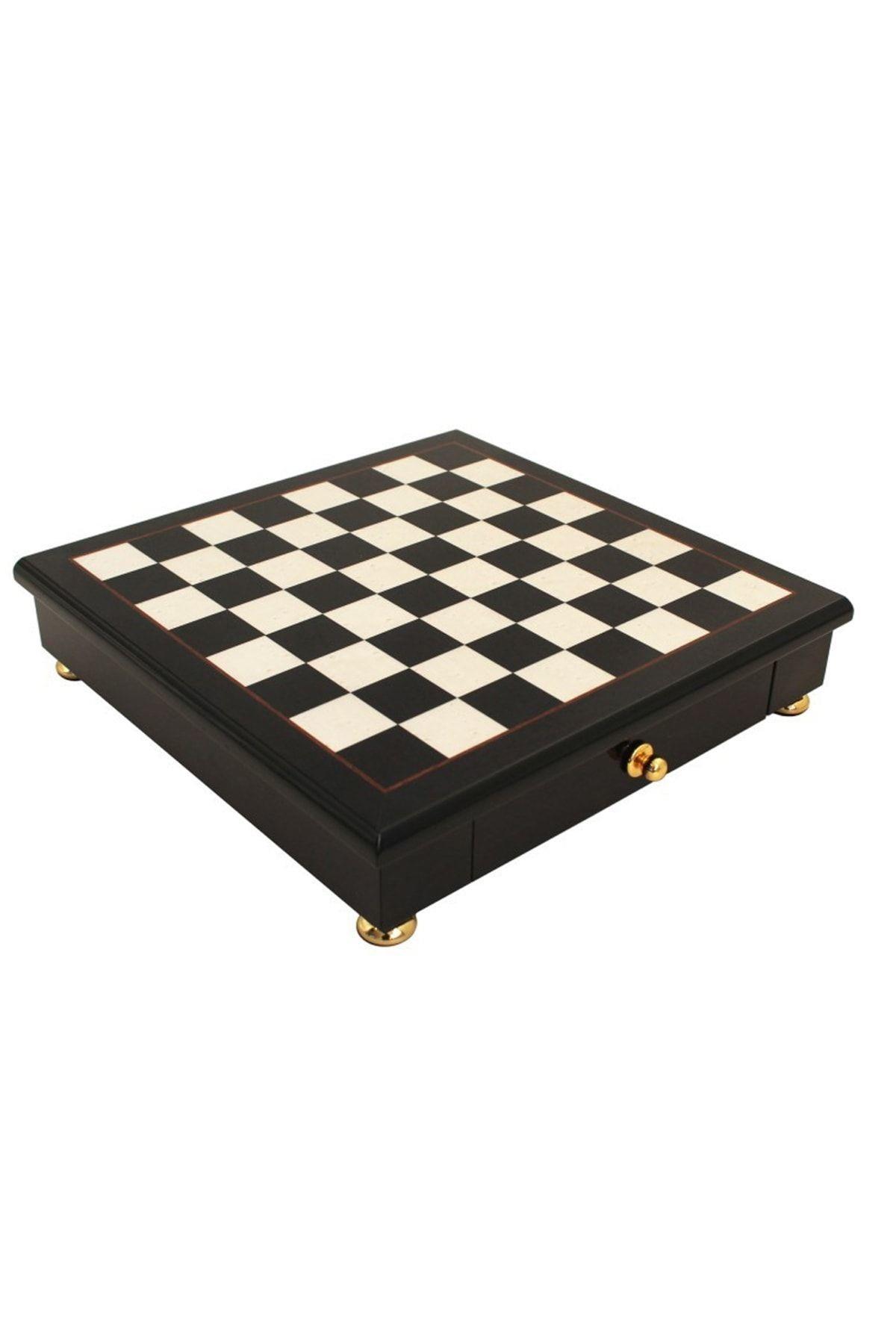 ÇEKMECELİ PARLAK AHŞAP SATRANÇ TAHTASI - 32X32XHT.6 CM - KUTU: 3,5 CM